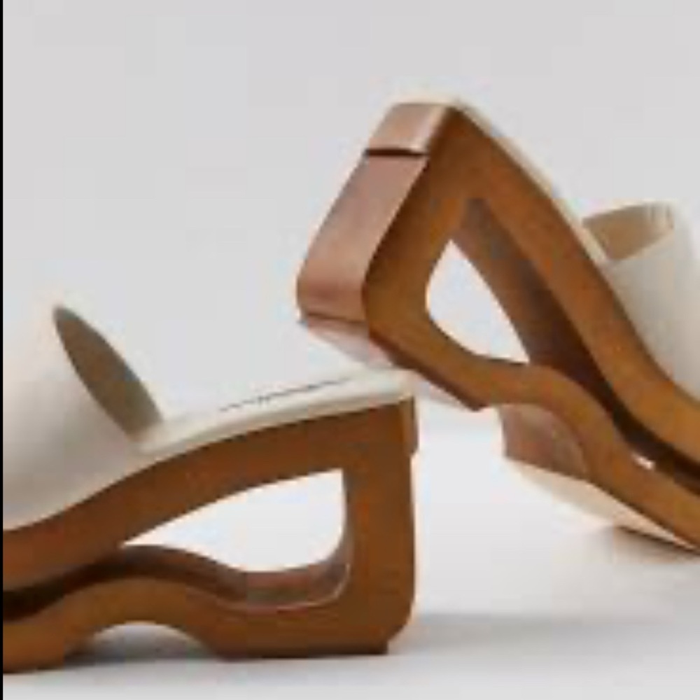 NEW Free People ZIGI Maise Wooden Clogs Mules with Sculptural Wooden Sole 10